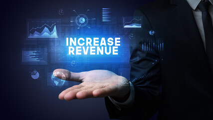 Hand of Businessman holding motivational message