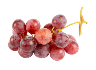 A bunch of red grapes isolated on a white background.