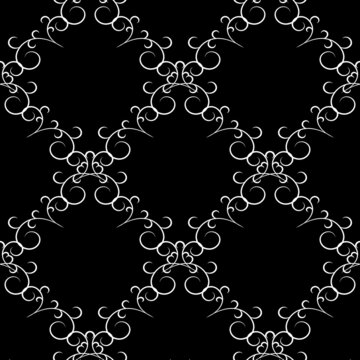 Abstract square with white twig on black pattern