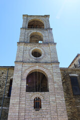 Fototapeta na wymiar Bell tower of Old Greek Orthodox Church in Gjirokastra, Albania