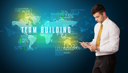 Businessman thinking about market concept