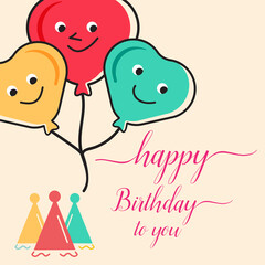 Happy Birthday background flat illustration