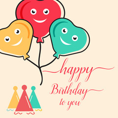 Happy Birthday background flat illustration