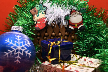 christmas tree with gifts and decorations