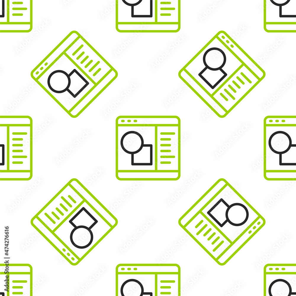 Poster line 3d printer software icon isolated seamless pattern on white background. 3d printing. vector