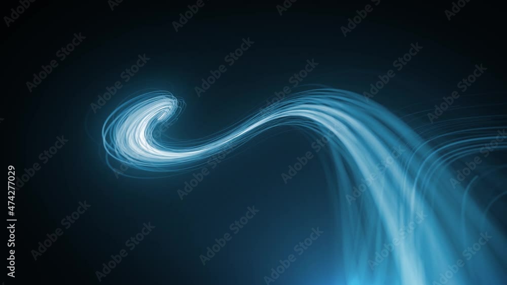 Poster abstract swirling light strings particles background loop/ 4k animation of an abstract technology ba