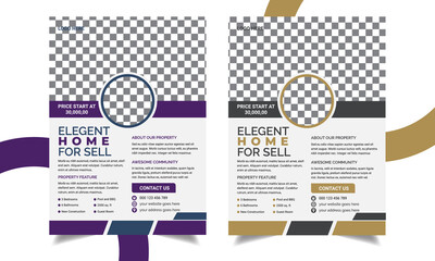 Real estate flyer template design, Modern Leaflet Design Vector, property sale flyer