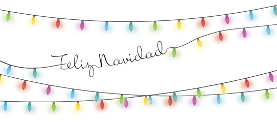 Bunte Lichterkette mit Feliz Navidad