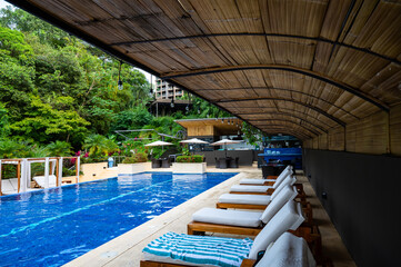 Pool area at a resort in Costa Rica