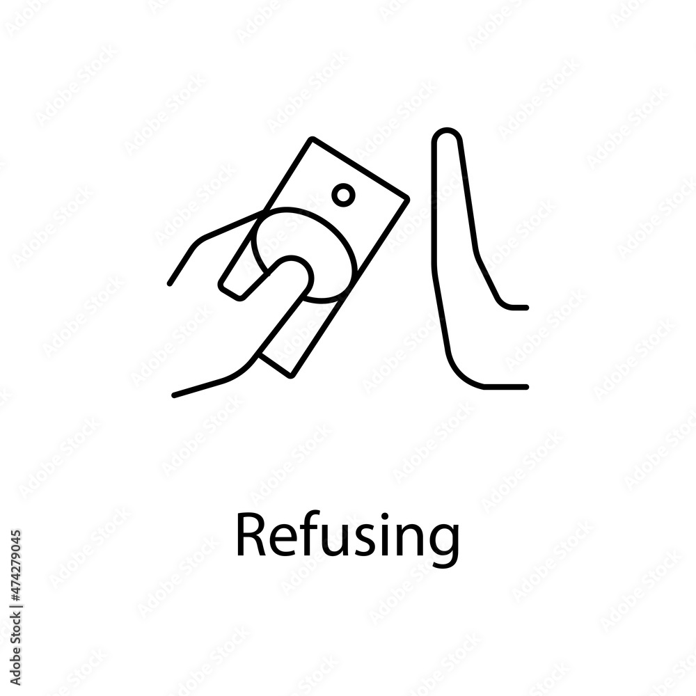 Poster refusing vector outline icon for web design isolated on white background
