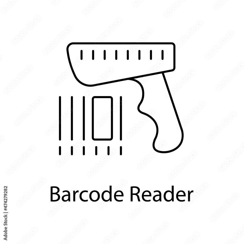 Poster barcode reader vector outline icon for web design isolated on white background