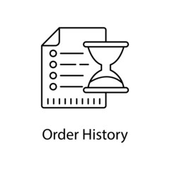 Order History vector outline icon for web design isolated on white background