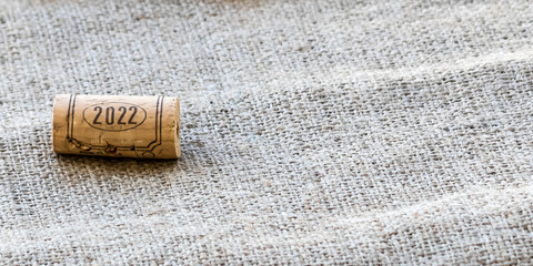 Wine cork with year 2022