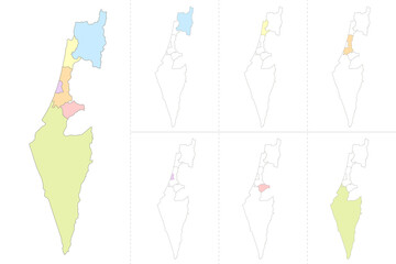 Map of Jerusalem divided to administrative divisions, blank
