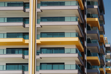 Obraz premium MODERN BUILDING TEXTURE background. Details of modern apartment building