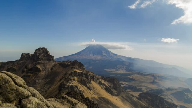 Active Popocatepetl volcano in Mexico,fumarole