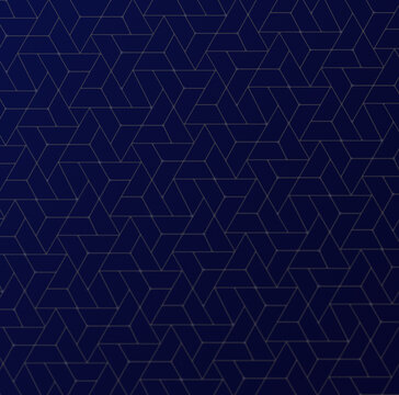 Abstract geometric pattern of triangles on dark blue background. Abstract full frame triangular shape geometric background.