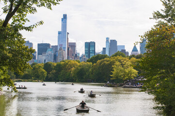 river and boats in central park