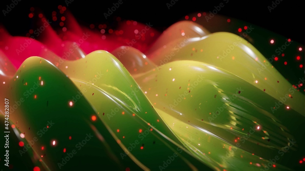 Poster abstract 3d festive background like surface of sweetness with beautiful waves on very shiny, glossy 