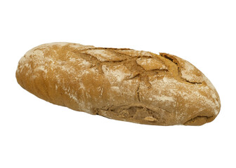 freshly baked bread isolated on white background.