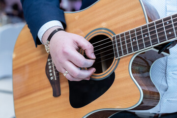 person playing guitar