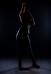 Fototapeta na wymiar Girl posing on silhouettes