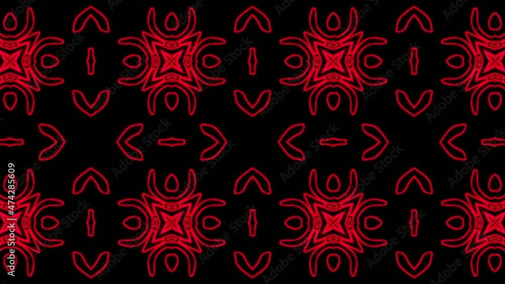 Aufkleber abstract red geometric seamless pattern background. abstract stripes kaleidoscope loop. fast psyched