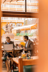 Talking and laughing in the cafe