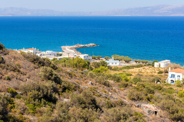 Fototapeta na wymiar Panoramic view of Platia Ammos beach, Kythira island, Greece.