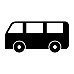 silhouette transportation icon of van,vector illustration