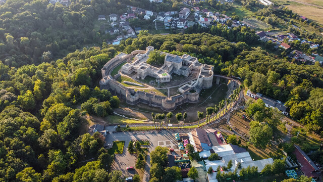 Medieval Fortress Of Suceava Aerial View, Romania