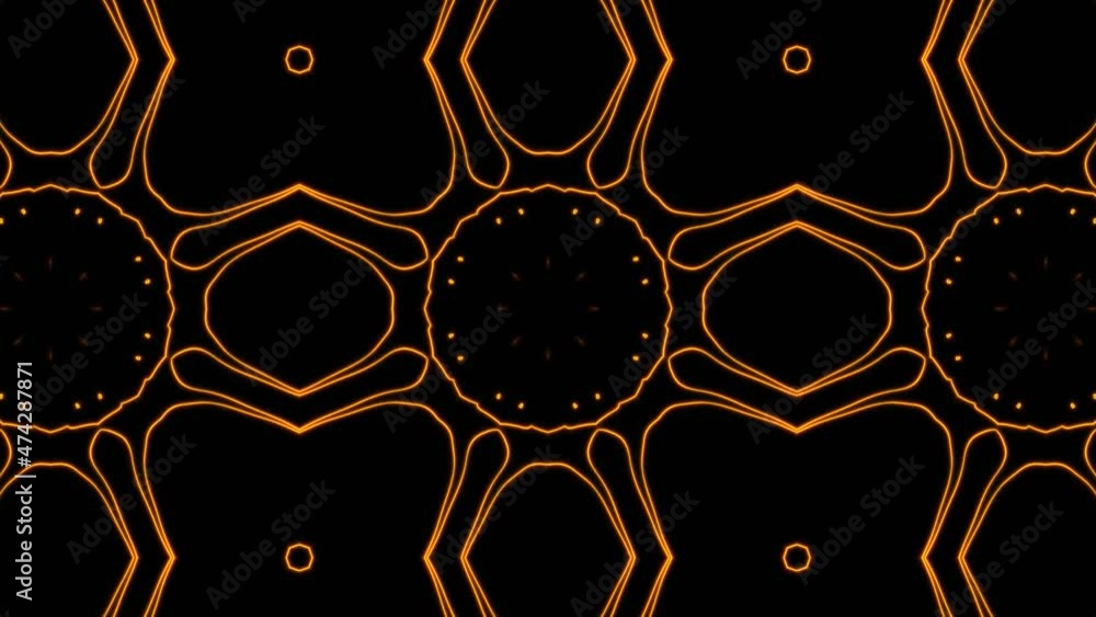 Poster abstract orange geometric seamless pattern background. abstract stripes kaleidoscope loop. fast psyc