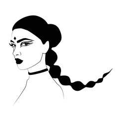 Scorpio zodiac sign girl, line illustration