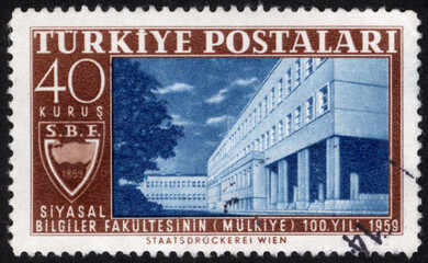 Republic of Turkey postage stamp. Republic of Turkey historical stamp. A postage stamp printed in Republic of Turkey.