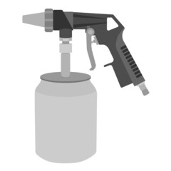Pneumatic sandblasting gun with a metal tank, vector