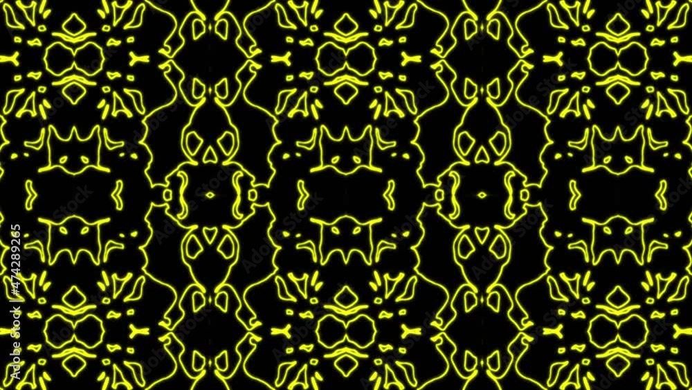 Aufkleber abstract yellow geometric seamless pattern background. abstract stripes kaleidoscope loop. fast psyc