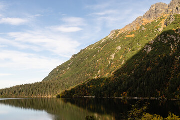 landscape with lake and mountains