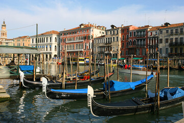 Fototapeta na wymiar Gondolas in Venice, Italy. 