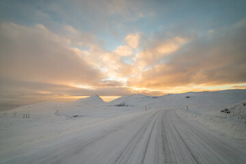 Winter landscape in Snaefellsnes Peninsula, Iceland