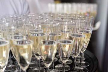champagne glasses on the table