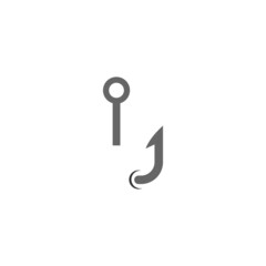 Fishing hook icon logo design illustration
