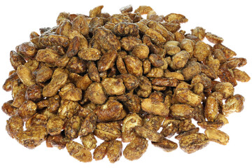 candied peanuts isolated on white background
