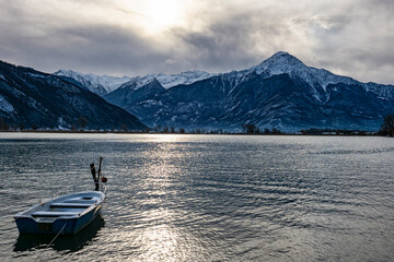 Winter landscape on Lake Como