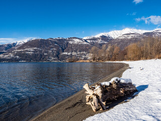 Winter landscape on Lake Como