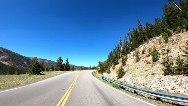 Beartooth Pass Rocky Mountains Red Lodge Montana Highway 212 Beartooth Highway Driving POV