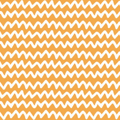 Zigzag abstract seamless pattern in yellow and white colors. Vector geometric illustration, can be used as border