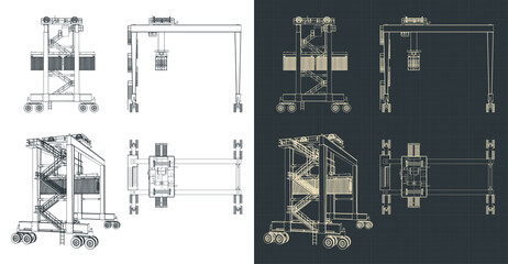 Rubber-tired overhead gantry crane blueprints