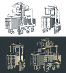 Obraz premium Straddle carrier illustrations