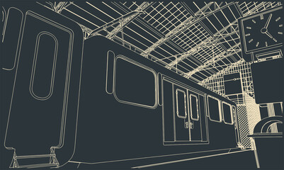 Train station illustration