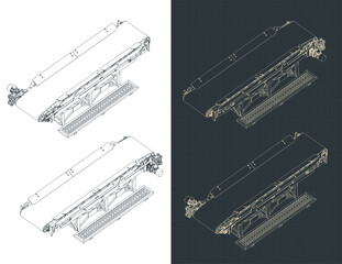 Conveyor line isometric blueprints